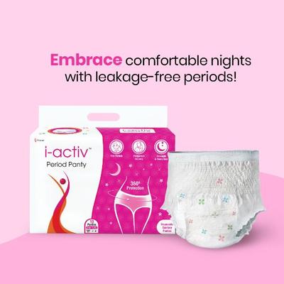 I-active Disposable Sanitary Period Panty (Size 31 inch - 48 inch) 10's - Panty Liners
