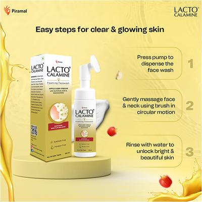 Lacto Calamine Apple Cider Vinegar Foaming Face Wash, Maintains Skin PH Balance for Healthy Skin 150 ml - Face Wash & Cleansers