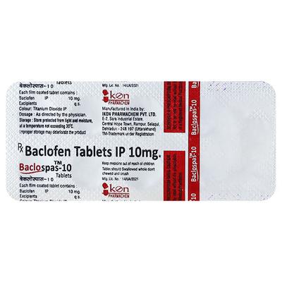 BACLOSPAS 10 Tablet 10's - Muscle Cramps/Spasticity-Mus