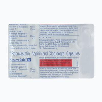 Rosuva Gold 10mg Capsule 10'S - High Cholesterol-Dys