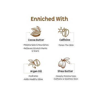 mCaffeine Choco & Shea Body Butter for 72Hrs Moisturization & Stretch Marks 100 gm - Body Butter