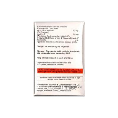 ROSYCAP ASP 20/75 Capsule 15's - Blood Clot-Ant