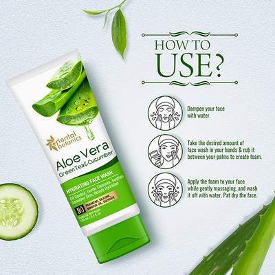 Oriental Botanics Aloe Vera, Green Tea & Cucumber Hydrating Face Wash 100 ml - Face Wash & Cleansers
