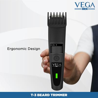 Vega T3 Beard Trimmer for with Charge 90 Mins Run-Time for Cord and Cordless Use and 20 Length Settings (VHTH-19) 1's - Trimmers