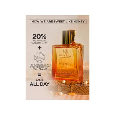 Bella Vita Organic Luxury Honey Oud Unisex Eau De Perfume 100 ml - Women Perfumes (Edt/Edp)