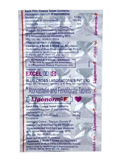 Liponorm F Tablet 15'S - High Cholesterol-Dys
