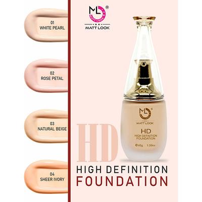 Matt Look High Definition Foundation Clean with Nude Feeling, Rose Petal 45 gm - Foundation