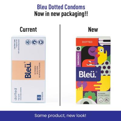 Bleu High Grade Natural Latex Dotted Condoms (Pack of 3 X 8's) - Plain/Flavoured Condoms