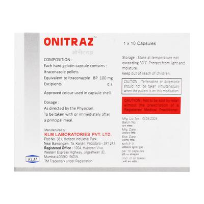 Onitraz 100mg Capsule 10'S - Fungal Infections-Anf