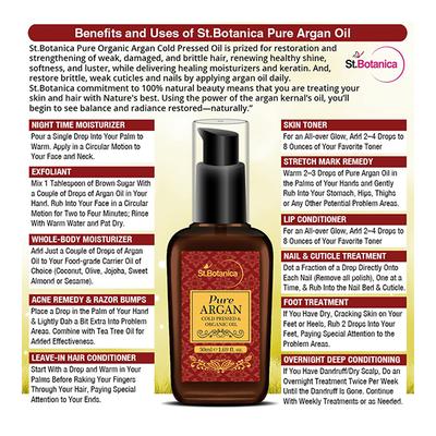 St.Botanica Pure Argan Cold Pressed & Organic Oil 50 ml - Essential Oils