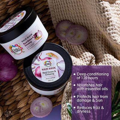 Buds & Berries Red Onion & Ginseng Hair Masks 200 ml - Hair Masks & Packs