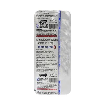 METHNIPRED 8 Tablet 10's - Hormonal Therapy-Cor