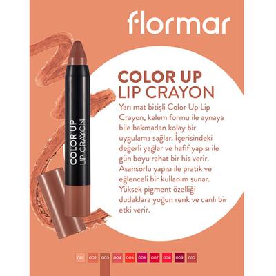 Flormar Color Up Lip Crayon 03 Brownish Nude 3.2 gm - Lip Crayons