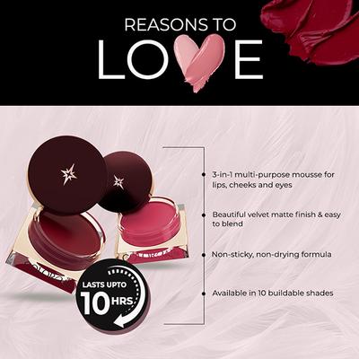 Colorbar Sinful Lip N Cheek Mousse Tint Coco Berry-003 4 gm - Lipsticks