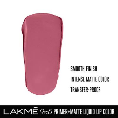 Lakme 9to5 Primer + Matte Liquid Lip Color MP1 Everyday Pink 4.2 ml - Primer