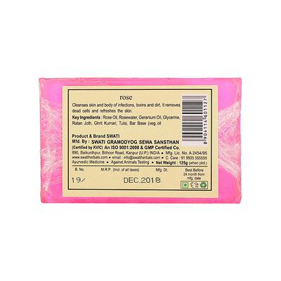 Khadi Swati Ayurvedic Handmade Soap - Rose 125 gm - Soaps