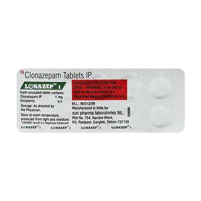 Lonazep 1mg Tablet 10'S - Anxiety-Anx