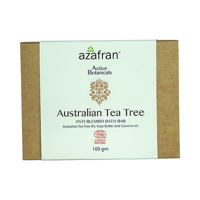 Azafran Active Botanicals Australian Tea Tree Anti Blemish Bath Bar 100 gm - Soaps