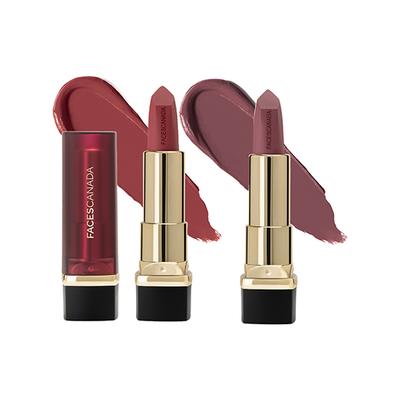 Faces Canada Comfy Matte Creme Lipstick - Livin' It Up and Keepin' It Real 4.2gm each 1's - Lipsticks