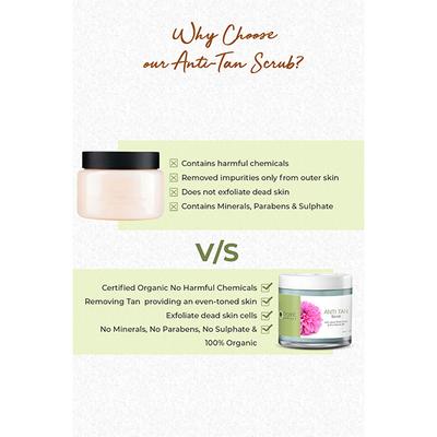 Organic Harvest Anti Tan Face Scrub Kakadu Plum,Acai Berry & Rice Water Enriched With Vitamin C 100 gm - Scrubs & Exfoliants