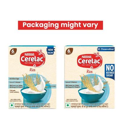 Nestle Cerelac Baby Food Cereal No Refined Sugar - Rice (For 6 to 24 Months Baby) 300 g - Baby And Infant Supplements