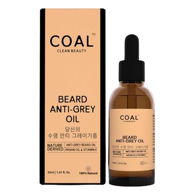 Coal Clean Beauty Anti Grey Beard Oil for Men with Argan Oil & Vitamin E 30 ml - Shaving Gels