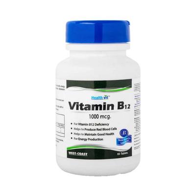 Healthvit Vitamin B12 Methylcobalmin 1000mcg -Tablets 60's - Multi-Vitamins