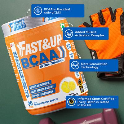 Fast&Up BCAA Supplement Powder - Lime & Lemon Flavour 450 gm - Bcaa Supplements