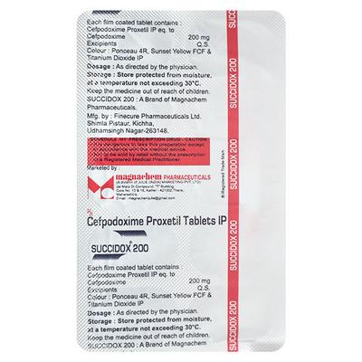 SUCCIDOX 200mg Tablet 10's - Bacterial Infections-Cep