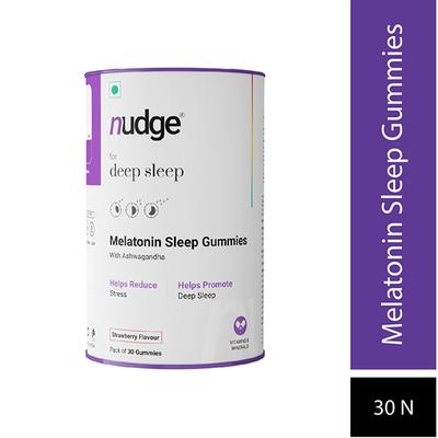 Nudge Wellness Melatonin Sleep Gummies for Deep Sleep with Melatonin & Ashwagandha 30 Gummies 30's - Mental Health