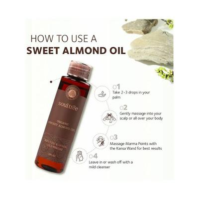SoulTree Organic Sweet Almond Oil 100 ml - Hair Oils