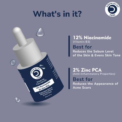 Dermistry Pure 12% Niacinamide 2% Zinc PCA Glowing Face Serum 30 ml - Face Serum