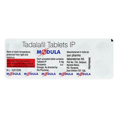 Modula 5mg Tablet 10'S - Impotence/Erectile Dysfunction (Ed)