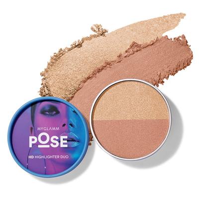 MyGlamm POSE HD Highlighter Duo-Champagne Rose Gold- 9gm - Highlighters & Illuminators