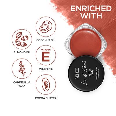 RENEE Lip & Cheek Tint - Red Romance 8 gm - Lip Stains & Tints