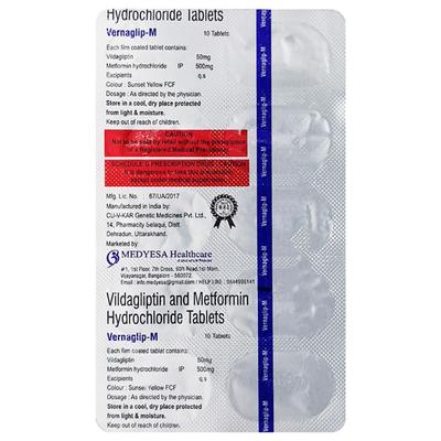VERNAGLIP M Tablet 10's - Diabetes-Ant