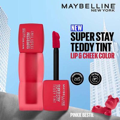 Maybelline New York Superstay Teddy Tint - Lip and Cheek Color, Pinkie Bestie 5 ml - Liquid Lipsticks