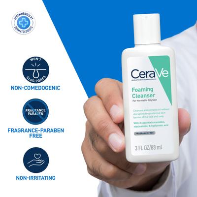 CeraVe Foaming Cleanser For Normal To Oily Skin 88 ml - Face Wash & Cleansers