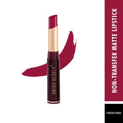 Swiss Beauty Non-Transfer Matte Lipstick - (Fresh Red) 2 gm - Lipsticks
