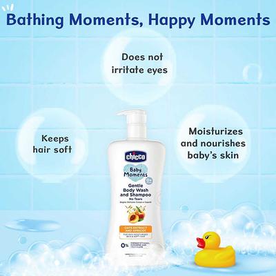 Chicco Baby Moments Gentle Bodywash & Shampoo 650 ml - Shower Gels & Body Wash