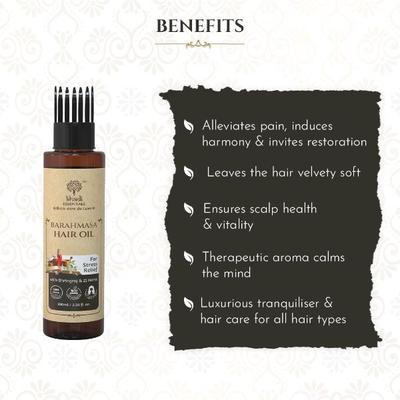 Khadi Essentials Amla Bhringraj Rosemary Hair Oil for Stress Pain Relief Hair Growth 200 ml - Hair Oils
