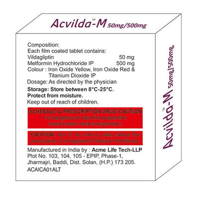 ACVILDA M 500 Tablet 10's - Diabetes-Ant