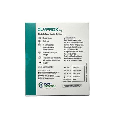 Glyprox Sterile Collagen Sheet in Dry Form (Pack of 10 x 10 cm 5's) - Bandages & Dressings
