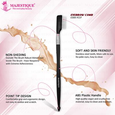 Majestique Steel Eyebrow Eyelash Comb Extension Brush Cosmetic Makeup Tool Makeup Eyelash Comb 1's - Eye Brush