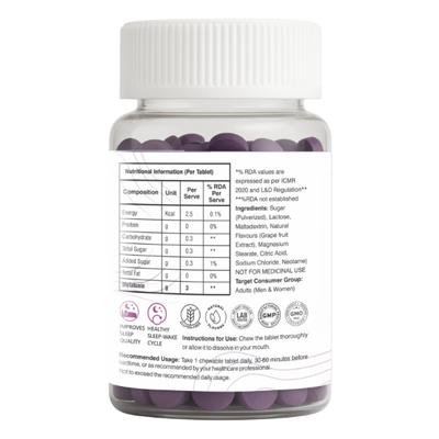 Briyo Melatonin 3 mg Natural grape flavoured Chewable Tablets 60s - Multi-Vitamins
