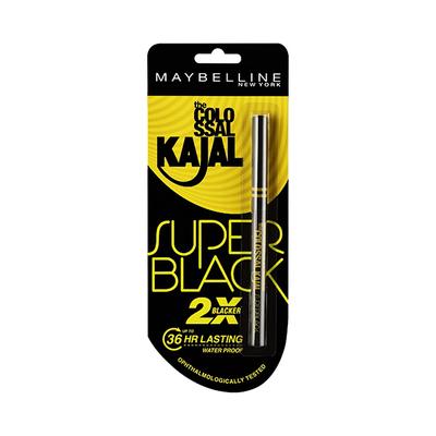 Maybelline New York Colossal Kajal, 2X Super Black 36 HR Lasting Water Proof 260.35 gm - Kajal & Kohls