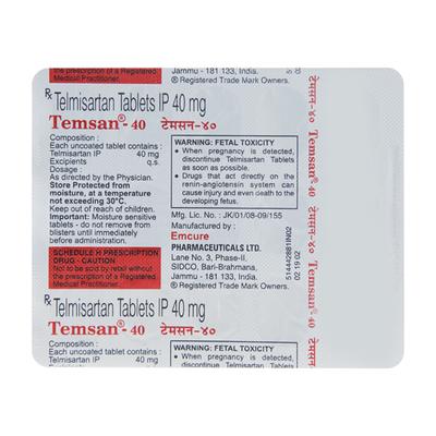 Temsan 40mg Tablet 15'S - Hypertension-Ang