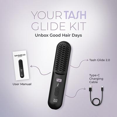 Tash Hair Glide Cordless Hair Straightener Brush - Noir 450 gm - Straighteners