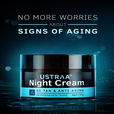 Ustraa Night Cream - De-Tan & Anti-Aging 50 gm - Face Creams