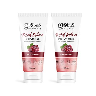 Globus Naturals Red Wine Peel Off Mask for Wrinkle Treatment, Anti , 100gm each 2's - Masks & Peels